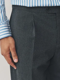 Grey Regular Fit Texture Motionflex Stretch Suit Trousers