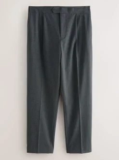 Grey Regular Fit Texture Motionflex Stretch Suit Trousers