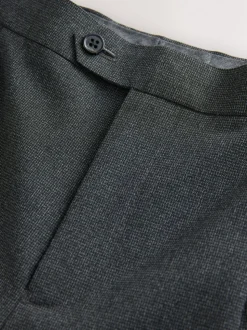 Grey Regular Fit Texture Motionflex Stretch Suit Trousers