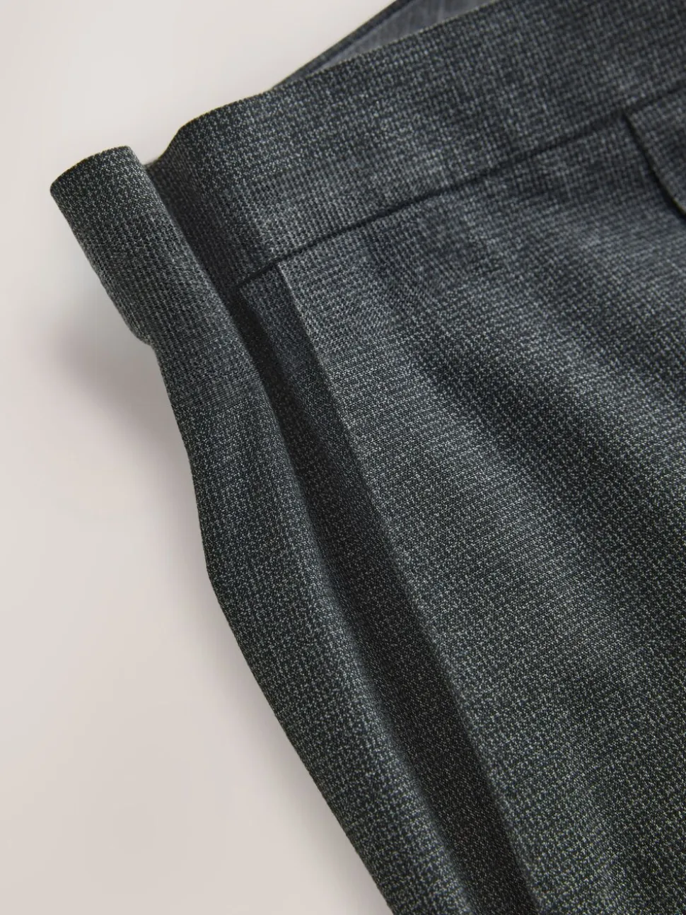Grey Regular Fit Texture Motionflex Stretch Suit Trousers