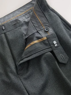 Grey Regular Fit Texture Motionflex Stretch Suit Trousers