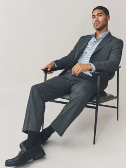 Grey Regular Fit Texture Motionflex Stretch Suit Jacket