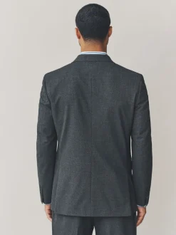 Grey Regular Fit Texture Motionflex Stretch Suit Jacket