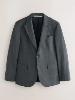 Grey Regular Fit Texture Motionflex Stretch Suit Jacket