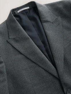 Grey Regular Fit Texture Motionflex Stretch Suit Jacket