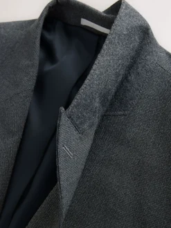 Grey Regular Fit Texture Motionflex Stretch Suit Jacket