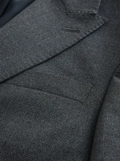Grey Regular Fit Texture Motionflex Stretch Suit Jacket
