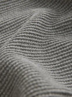 Grey Regular Fit Textured Oxford Mock Shirt Jumper