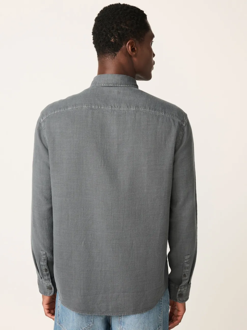 Grey Regular Fit Textured Twin Pocket Long Sleeve Shirt