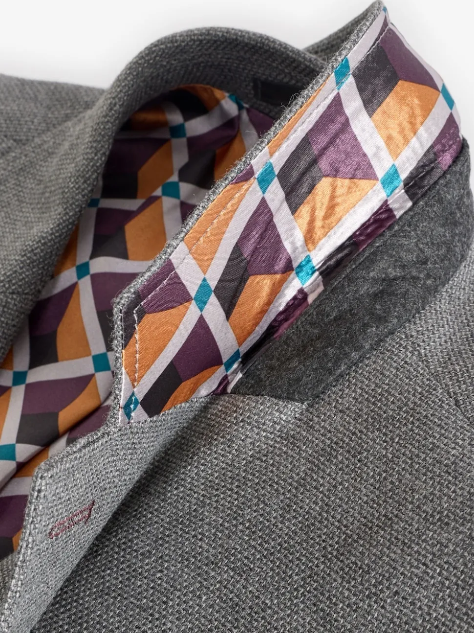 Grey Regular Fit Textured Smart Blazer