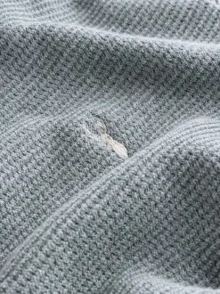Grey Regular Fit Textured Oxford Mock Shirt Jumper