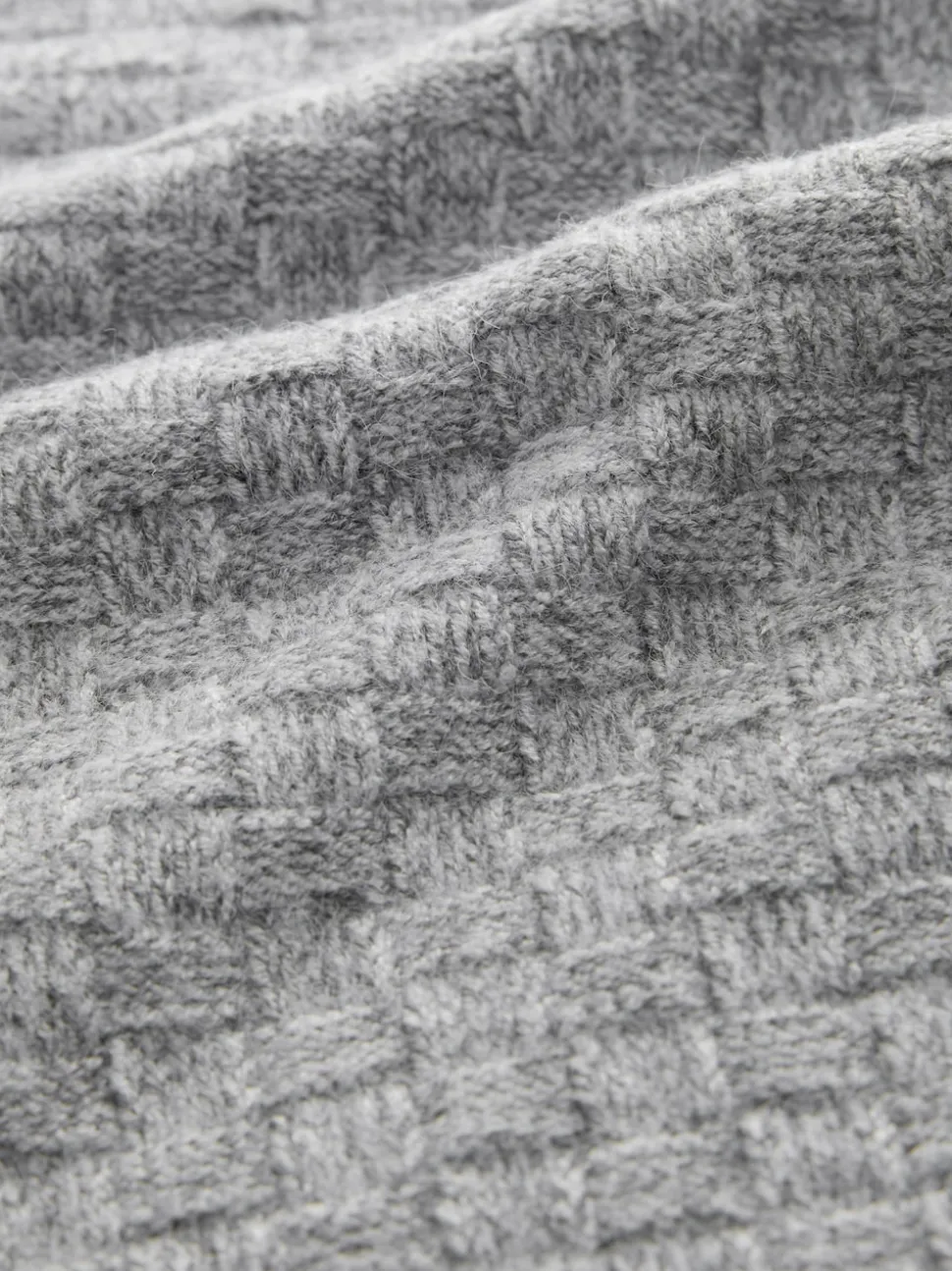 Grey Regular Fit Textured Crew Neck Knitted Jumper