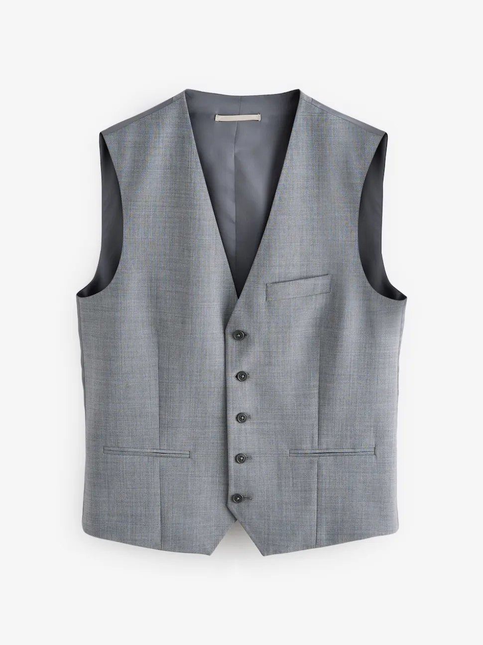 Grey Regular Fit Wool Blend Motionflex Waistcoat