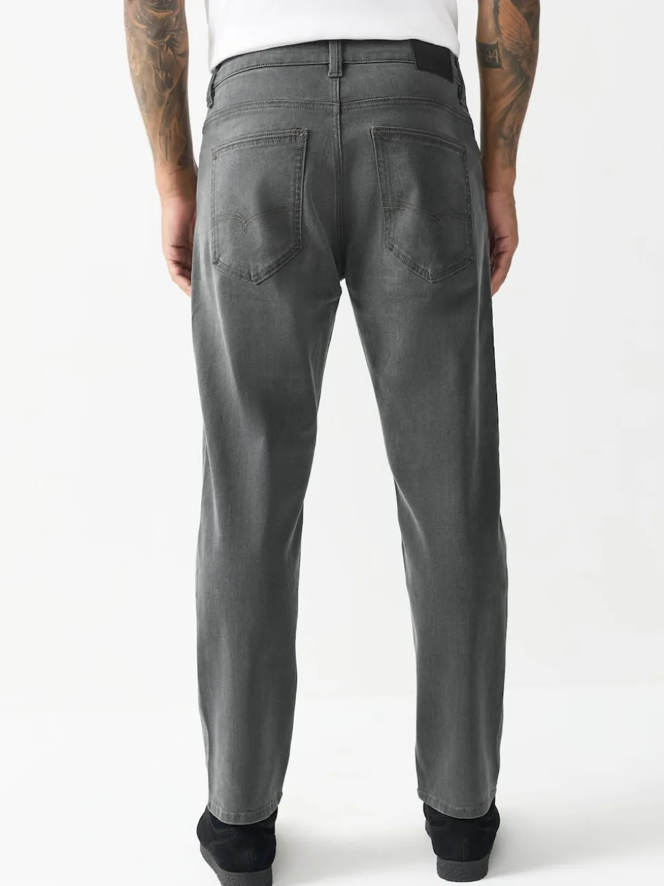 Grey Regular Tapered Fit Motionflex Jeans