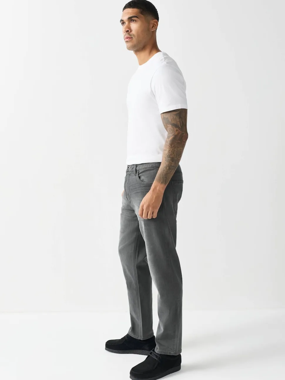 Grey Regular Tapered Fit Motionflex Jeans