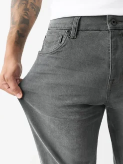 Grey Regular Tapered Fit Motionflex Jeans