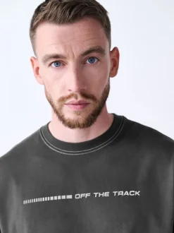 Grey Relaxed Fit Graphic Print Heavy Weight T-Shirt