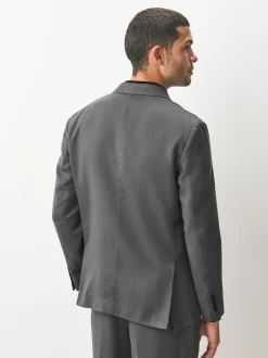 Grey Relaxed Fit Lyocell Suit Jacket