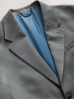 Grey Relaxed Fit Lyocell Suit Jacket