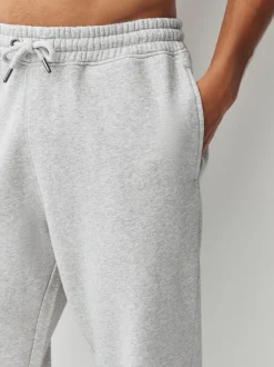 Grey Relaxed Fit Slim Fit Brushback Heavyweight Joggers