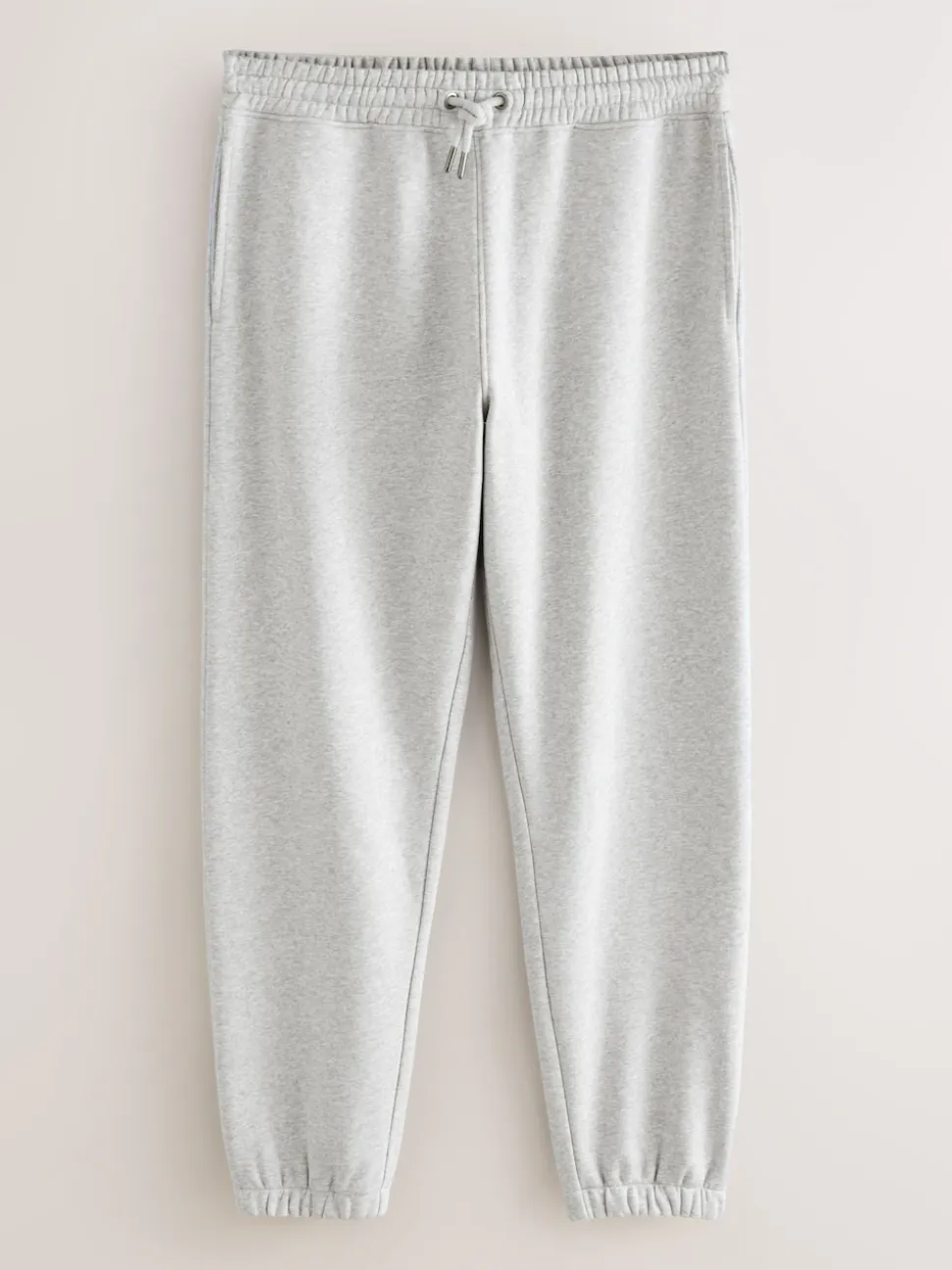Grey Relaxed Fit Slim Fit Brushback Heavyweight Joggers