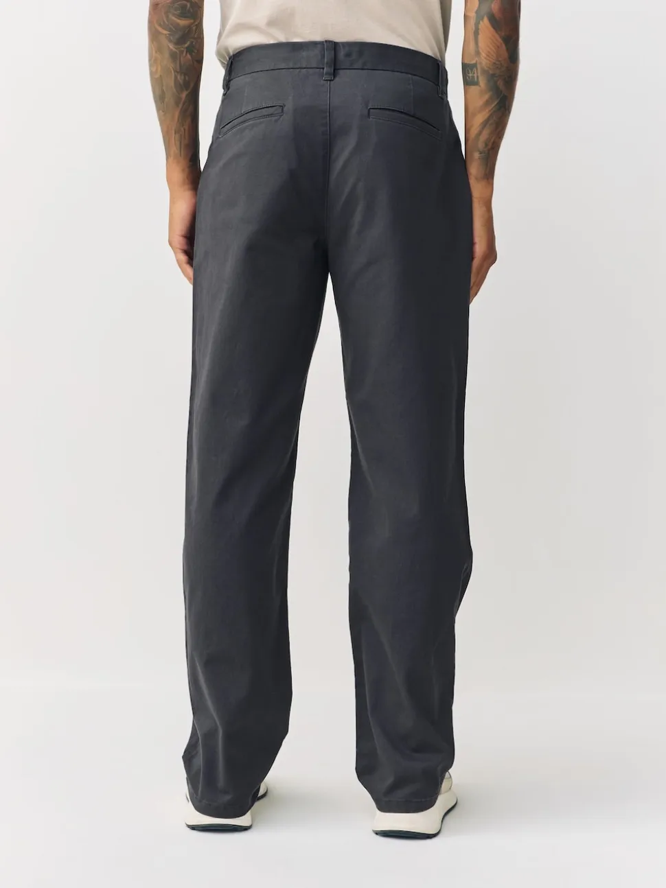 Grey Relaxed Fit Stretch Chinos Trousers