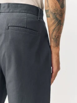 Grey Relaxed Fit Stretch Chinos Trousers
