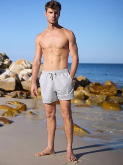 Grey Seersucker Swim Shorts