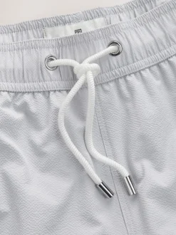 Grey Seersucker Swim Shorts
