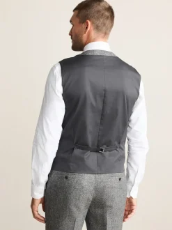 Grey Signature Abraham Moon 100% British Wool Donegal Suit Waistcoat