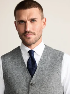Grey Signature Abraham Moon 100% British Wool Donegal Suit Waistcoat
