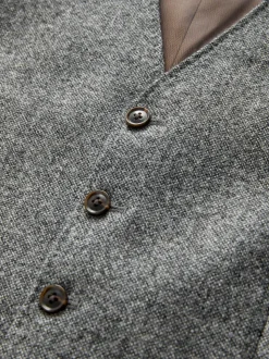 Grey Signature Abraham Moon 100% British Wool Donegal Suit Waistcoat