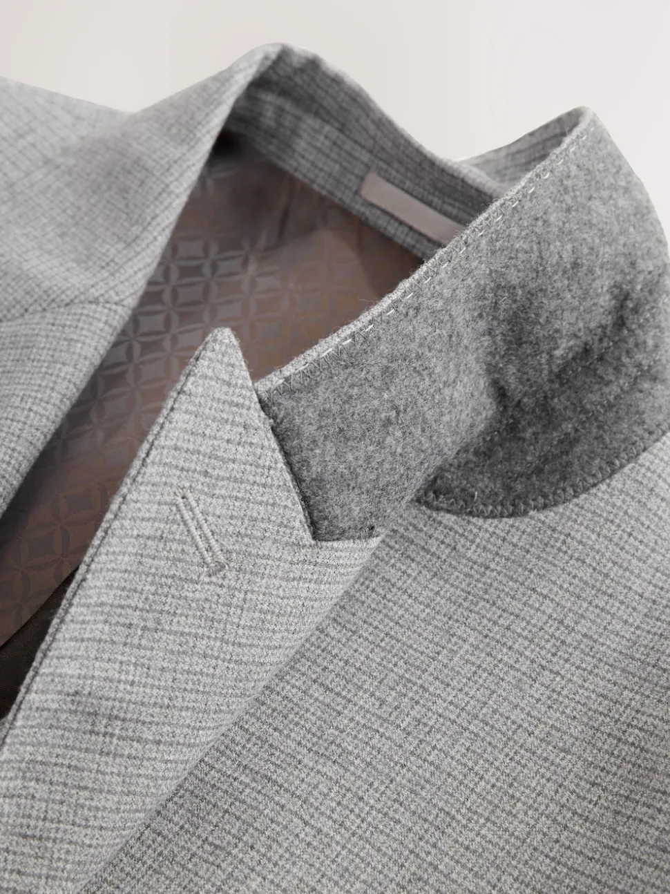 Grey Signature Cerruti Wool Puppytooth Double Breasted Suit Jacket