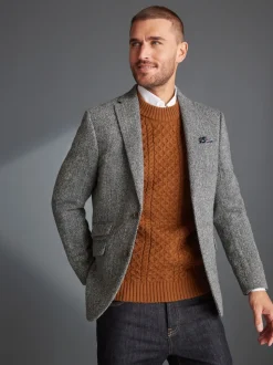 Grey Signature Harris Tweed British Wool Blazer