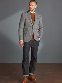 Grey Signature Harris Tweed British Wool Blazer