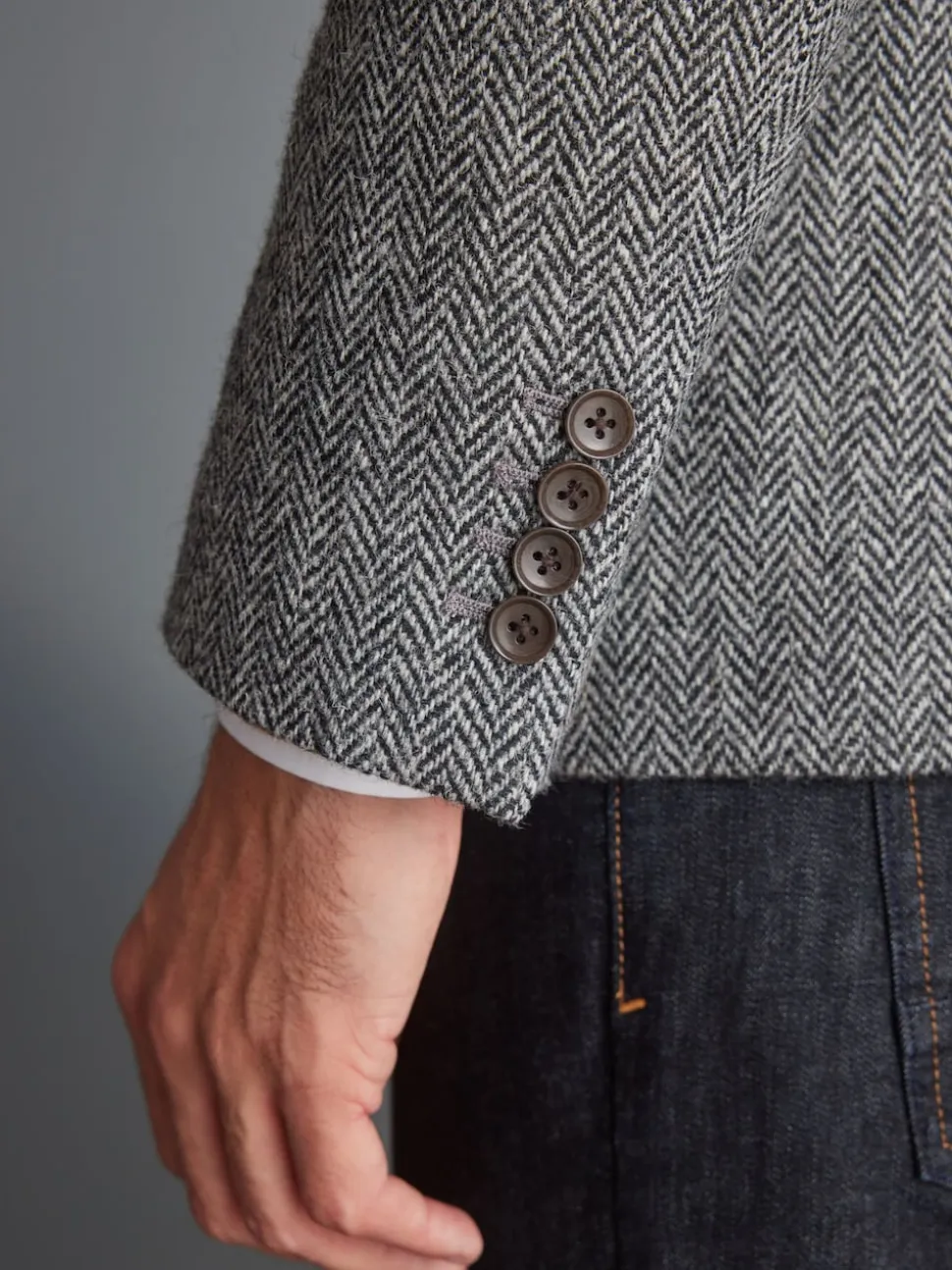 Grey Signature Harris Tweed British Wool Blazer