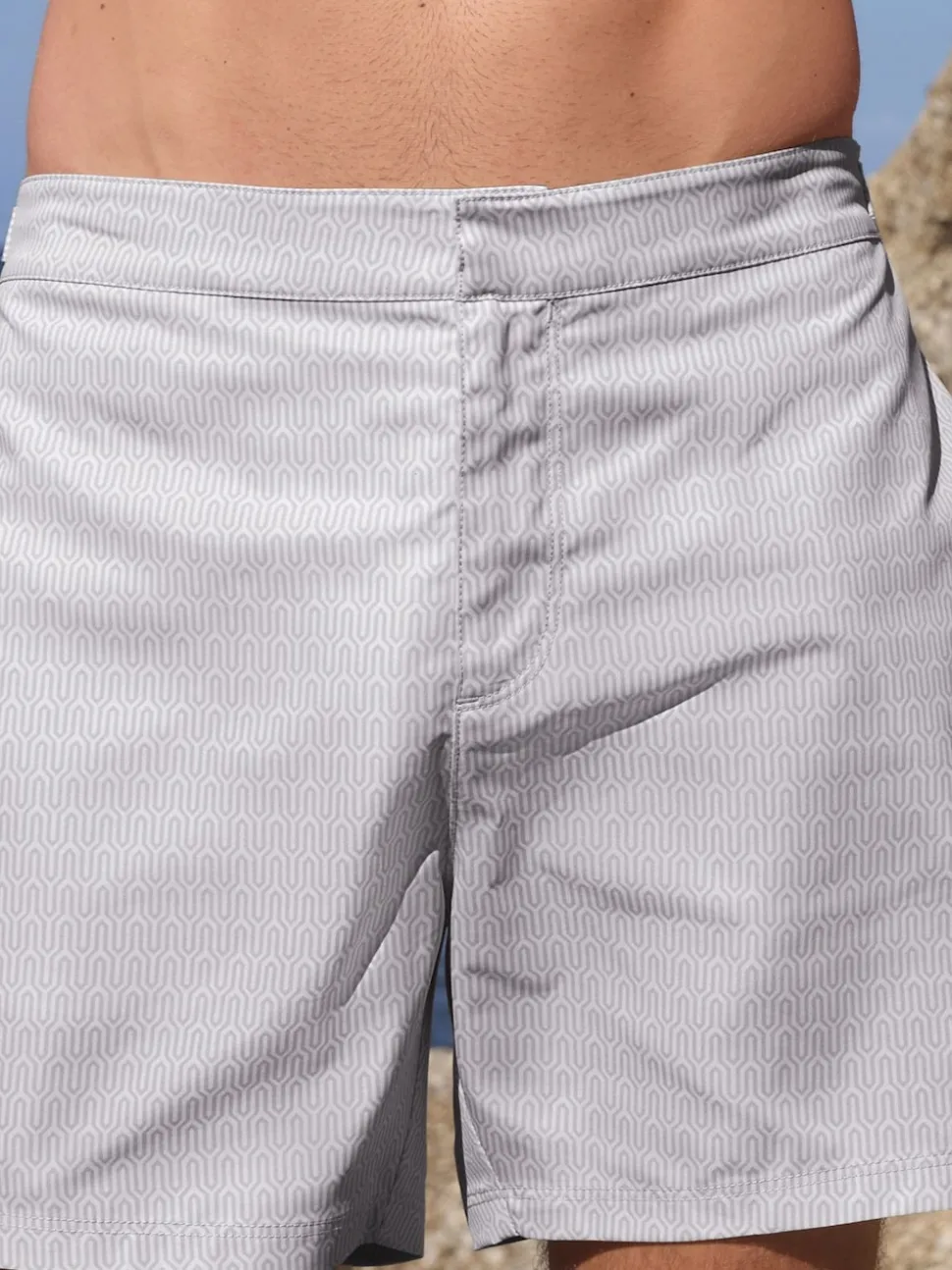 Grey Signature Tailored Waistband Swim Shorts