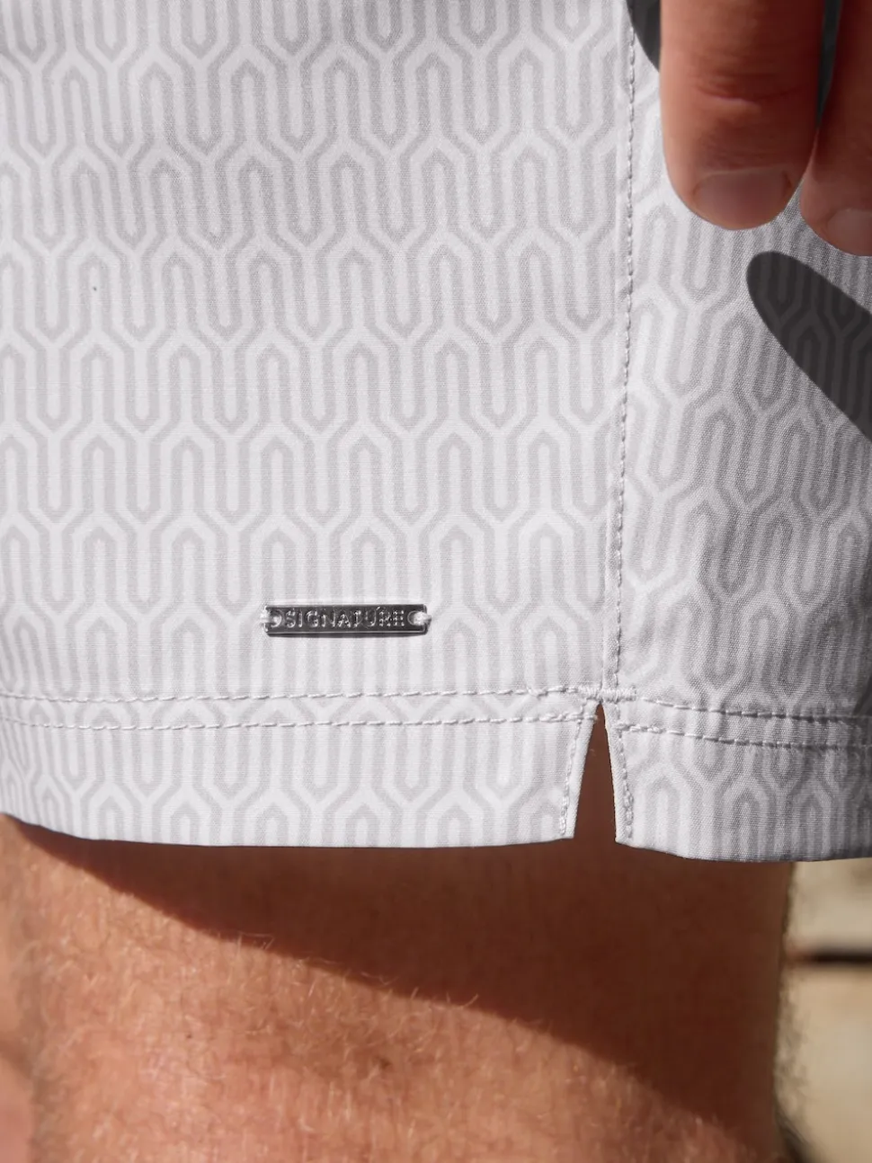 Grey Signature Tailored Waistband Swim Shorts
