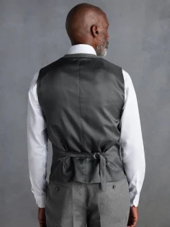 Grey Signature Zignone Italian Wool Cashmere Blend Flannel Suit Waistcoat