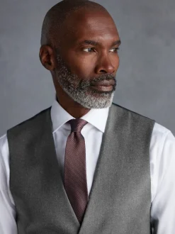 Grey Signature Zignone Italian Wool Cashmere Blend Flannel Suit Waistcoat