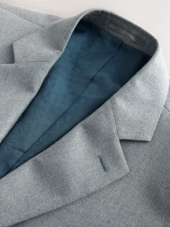 Grey Skinny Fit Textured Suit Jacket