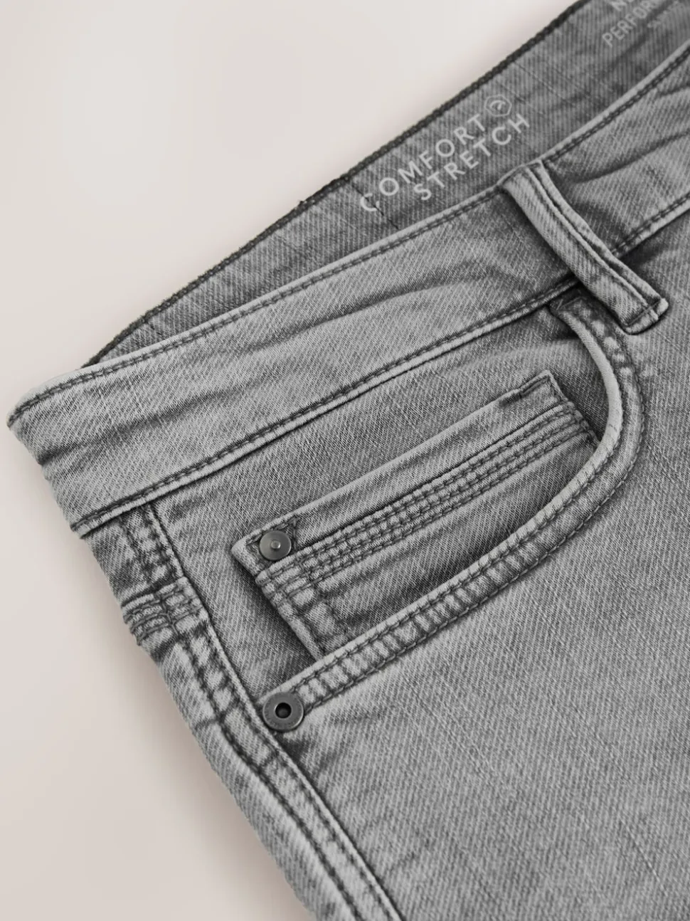 Grey Slim Fit Comfort Stretch Jeans