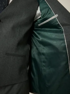 Grey Slim Fit Flannel Suit Jacket