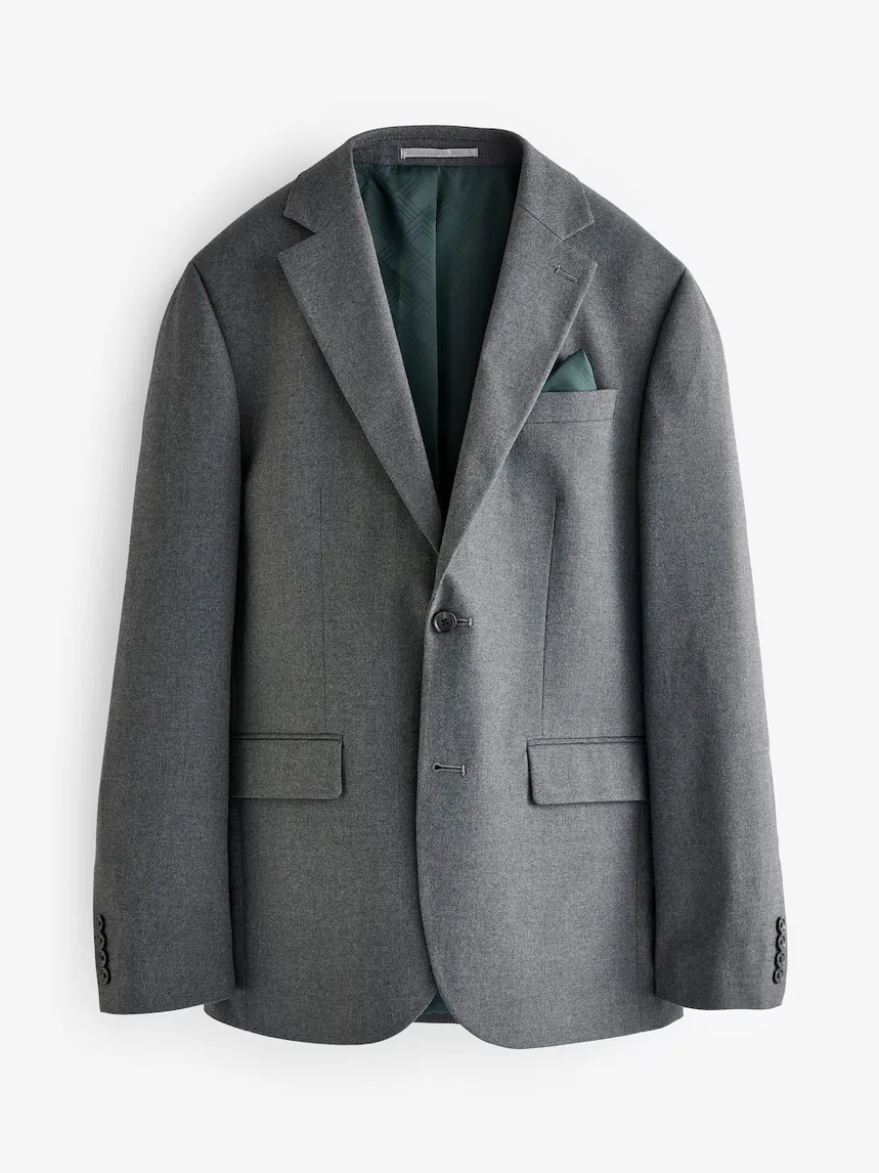 Grey Slim Fit Flannel Suit Jacket