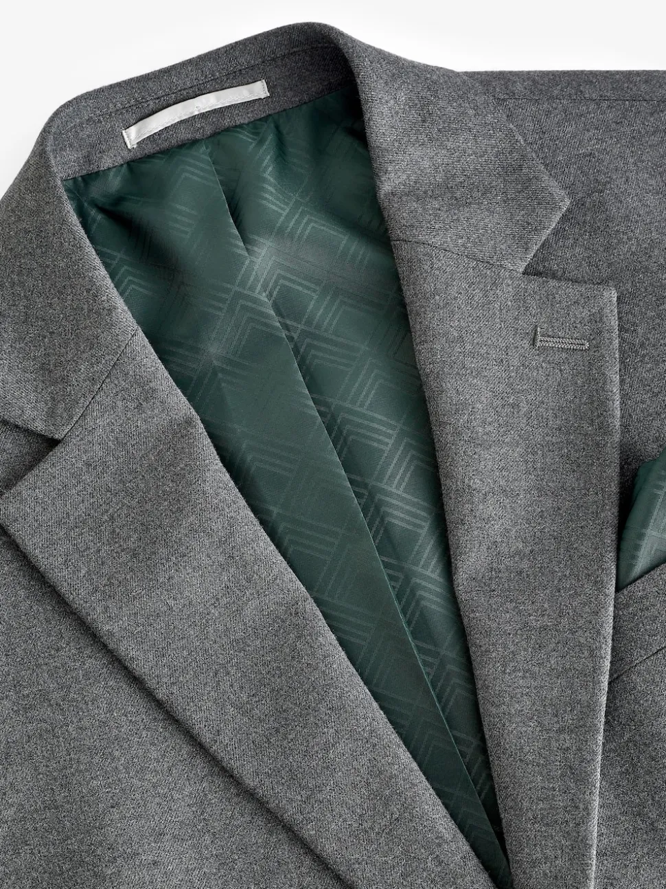 Grey Slim Fit Flannel Suit Jacket
