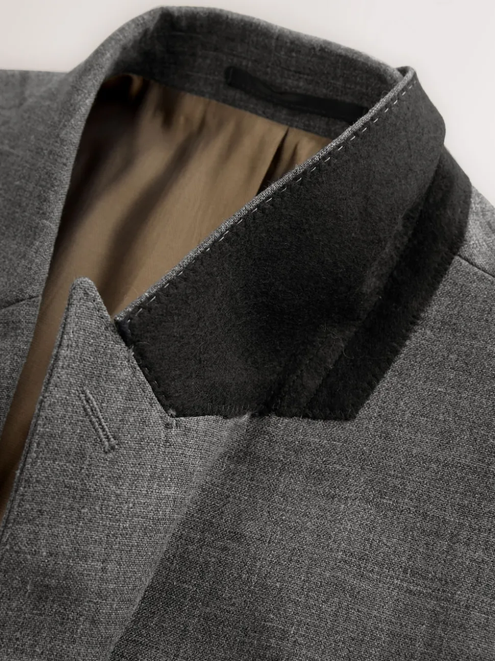 Grey Slim Fit Nova Fides Italian Linen Blend Fabric Suit Jacket