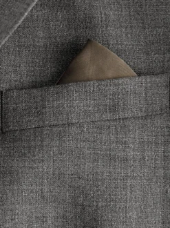Grey Slim Fit Nova Fides Italian Linen Blend Fabric Suit Jacket