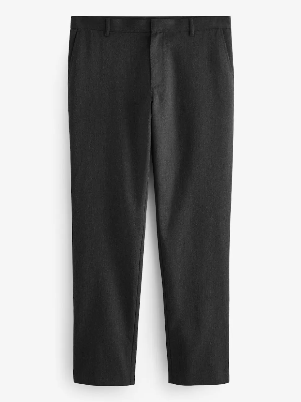 Grey Slim Fit Plain Front Smart Trousers
