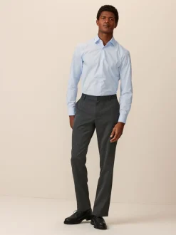 Grey Slim Fit Plain Front Smart Trousers 2 Pack