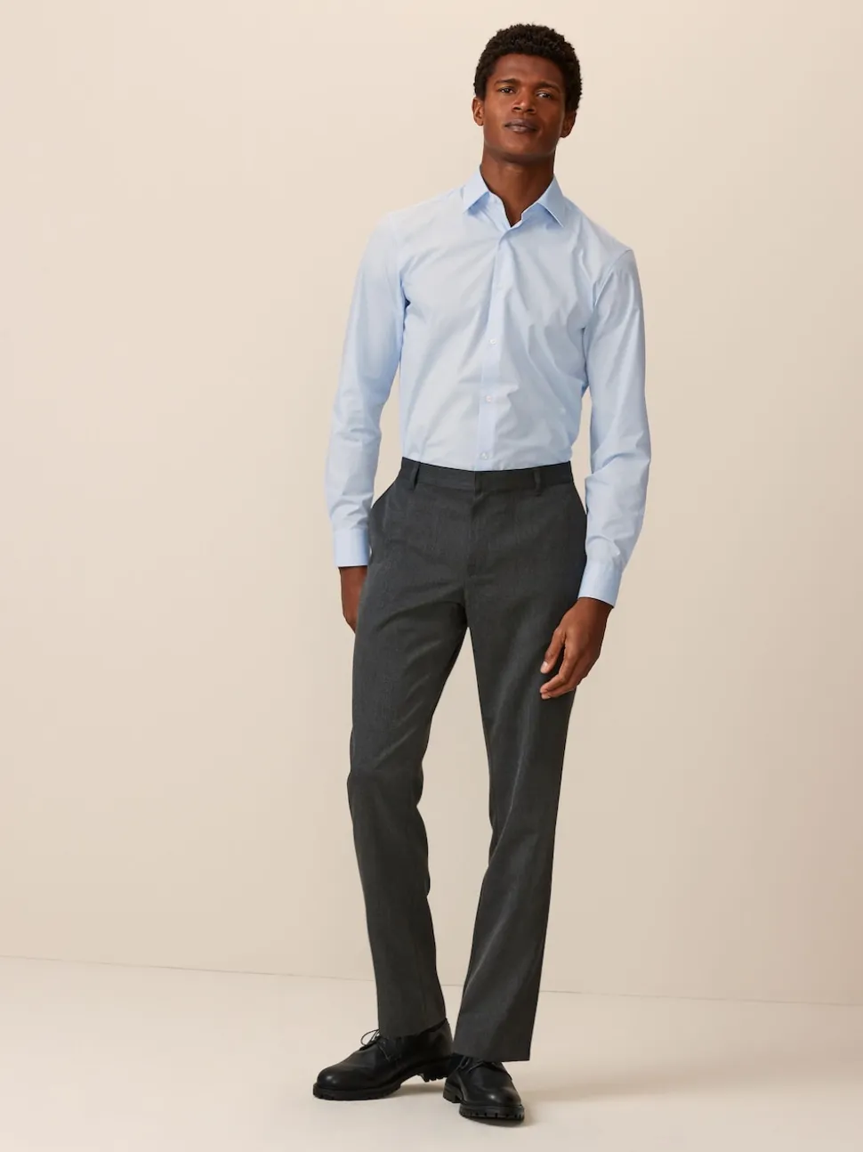 Grey Slim Fit Plain Front Smart Trousers 2 Pack